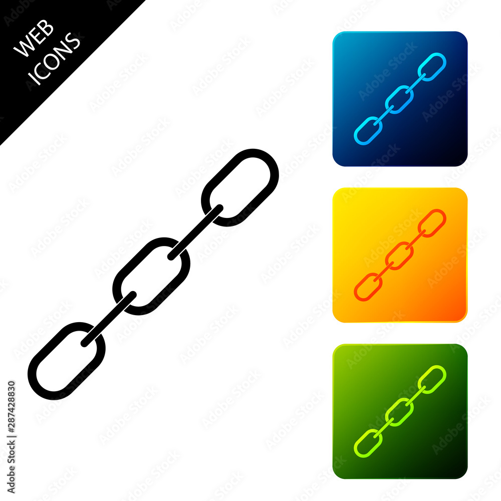 Poster chain link icon isolated. link single. set icons colorful square buttons. vector illustration