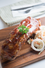 Roasted pork ribs with vegetables