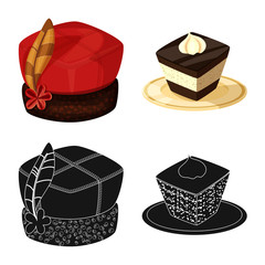 Vector design of traditional and tour symbol. Set of traditional and landmarks stock symbol for web.