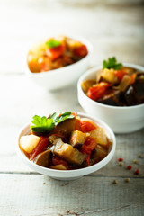 Homemade caponata or vegetable appetizer