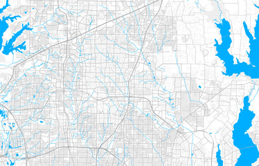 Rich detailed vector map of Plano, Texas, U.S.A.