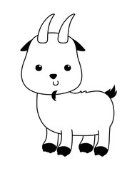 Isolated goat cartoon vector design