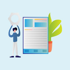 Set of Development Illustration for development, mobile, shop and marketing. Modern flat design concept. Web page design for website and mobile website. Flat vector illustration. Easy edit. Vector.