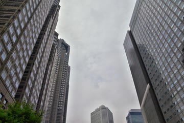 Tokyo Japan skylines and skyscrapers buildings, aerial view, around Shinjuku ward. Asia.