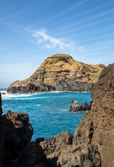 Coastline in Porto Moniz on Madeira Island. Portugal