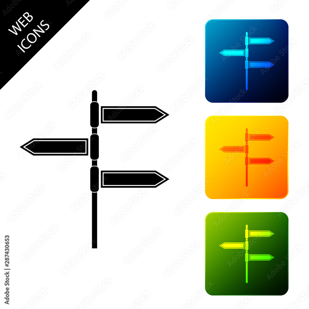 Poster road traffic sign. signpost icon isolated. pointer symbol. blank board with place for text. isolated
