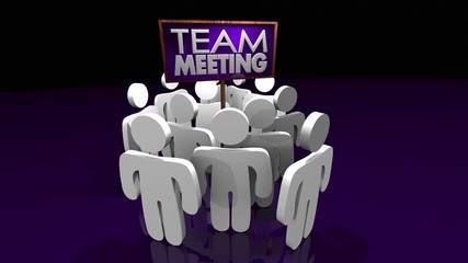 Team Meeting Group Discussion Members Gathering Sign 3d Animation