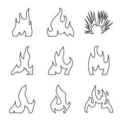 Vector design of blaze and campfire icon. Set of blaze and danger stock vector illustration.