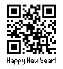 Qr code sample with text Happy New Year