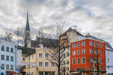 Obraz premium Street in Wasserburg am Inn, Germany