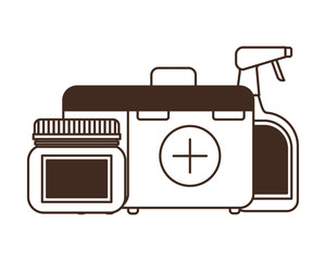 silhouette of first aid kit on white background