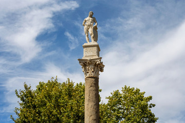 Statue of Hercules at Alameda de Hercules in Seville, Spain