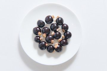 longan fruits seeds on white isolated background.