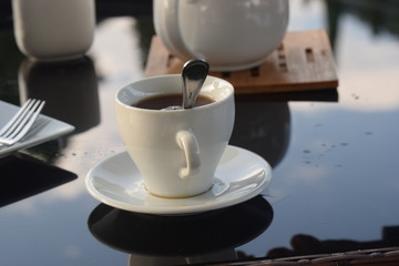 cup of coffee on table