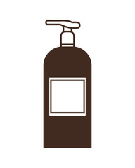 silhouette of dispenser bottle on white background