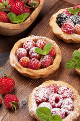 Set of cakes with berries