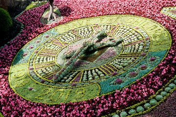The flower clock in the Princes Street Gardens in Edinburgh