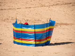 Wind shelter on the beach