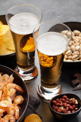 Draft beer and snacks