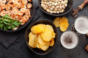 Draft beer and snacks