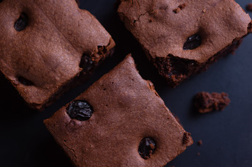 Close-up top view of brownies