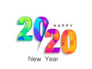 2020 New Year colour banner, logo for your seasonal holidays flyers, greetings and invitations, christmas themed congratulations and cards.Template for brochures, business diaries.Vector illustration.