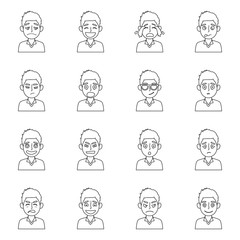 Vector illustration of face and boy symbol. Collection of face and expression vector icon for stock.