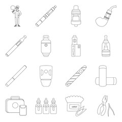 Vector illustration of nicotine and filter logo. Set of nicotine and pipe vector icon for stock.