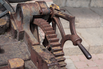 Element of vintage agricultural machinery.