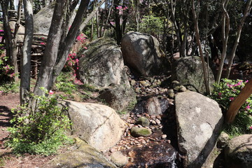 The beautiful landscaping found at Square Província de Shiga  in Porto Alegre, Brazil.