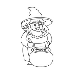 Isolated object of witch and pot symbol. Set of witch and fairytale vector icon for stock.