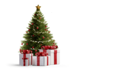 Naklejka na ściany i meble Christmas presents under a tree 3d-illustration