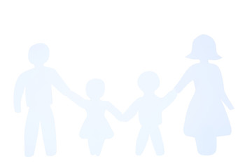 Family figures isolated on white background