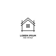 House / Home logo vector icon illustration line outline monoline