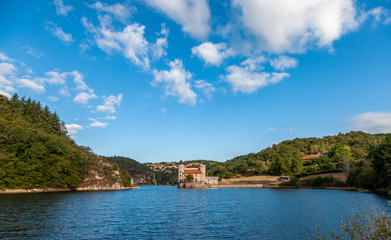 view of the magnificent castle Chateau de la Roche in the Loire Valley
