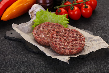 Raw burger cutlet