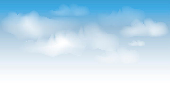 Sky background with clouds. Vector illustration.