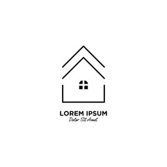 House / Home logo vector icon illustration line outline monoline