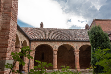 Fototapeta premium The abbey of Santa Maria di Vezzolano is a religious building in Romanesque and Gothic style, among the most important medieval monuments of Piedmont