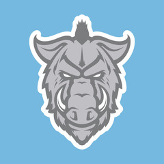Naklejka premium Wild hog head mascot