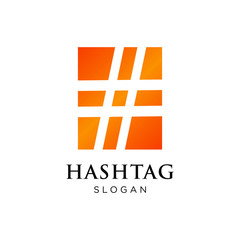 Obraz premium Hashtag and rectangle logo icon design template vector inspiration