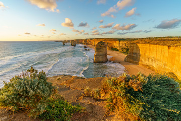 twelve apostles at sunset,great ocean road at port campbell, australia 91