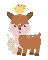 Reindeer chicken and rabbit cartoon design