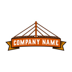 Classic Bridge and tape Logo Design Template