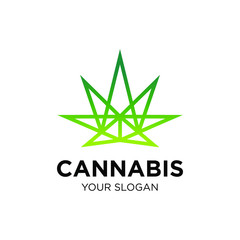 Abstract Cannabis / Marijuana Leaves Logo Design Template