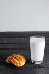 Milk and cake background