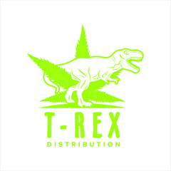 Cannabis / Marijuana and T-rex Dinosaur Logo Design Inspiration