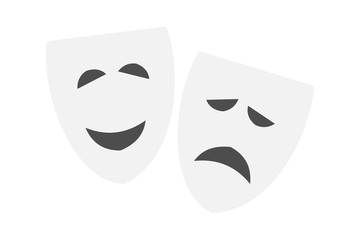 Vector illustration of comedy and tragedy theater masks