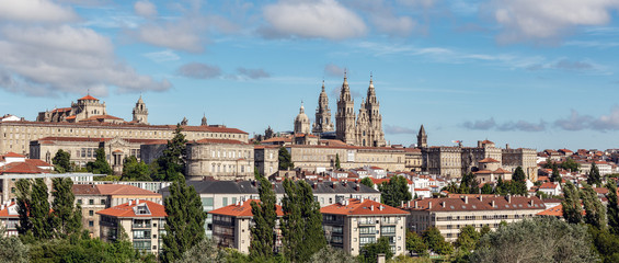 Naklejka na ściany i meble Santiago de Compostela panoramic view