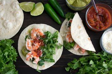 Margarita Shrimp Tacos with Toppings